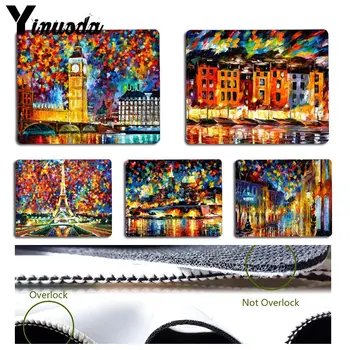 

Yinuoda big ben london Eiffel Tower Italy Art Painting Laptop Gaming Mice Mousepad Size for 18x22cm 25x29cm Rubber Mousemats