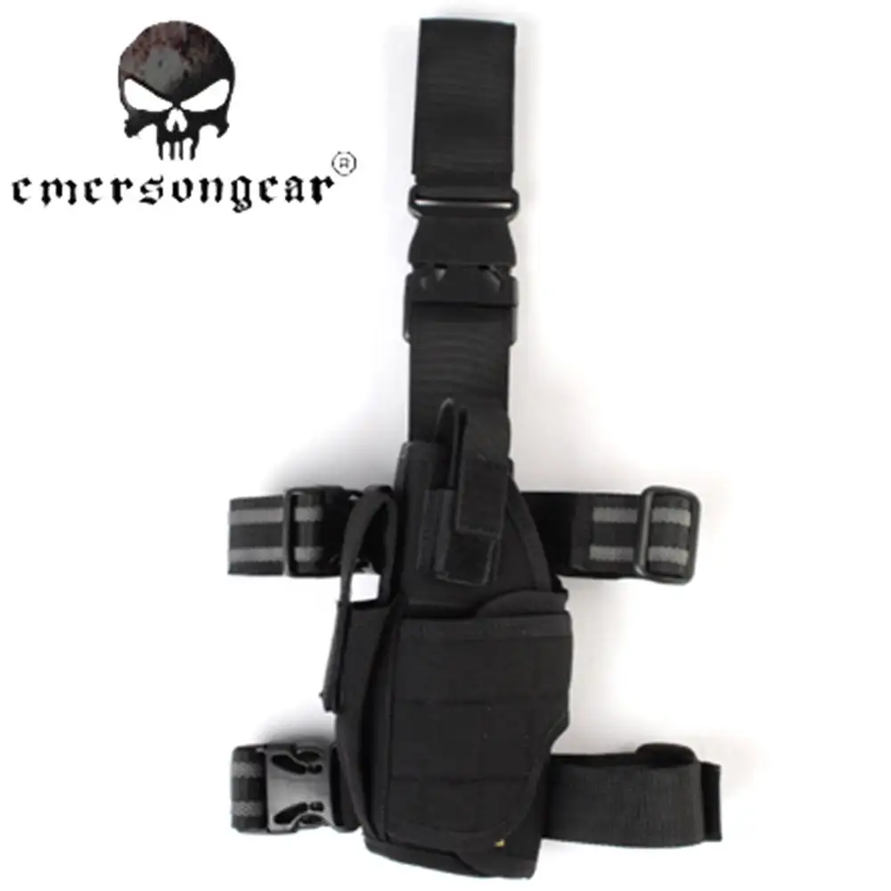 

Emerson 1000D Nylon Left Leg Wrapped Pistol Drop Holster US Army Military Paintball CS Game Gun Tactical Flashlight Holder Pouch
