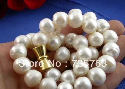 

HOT 00671 HUGE 17" 13MM BAROQUE WHITE FW CULTURED PEARL NECKLACE