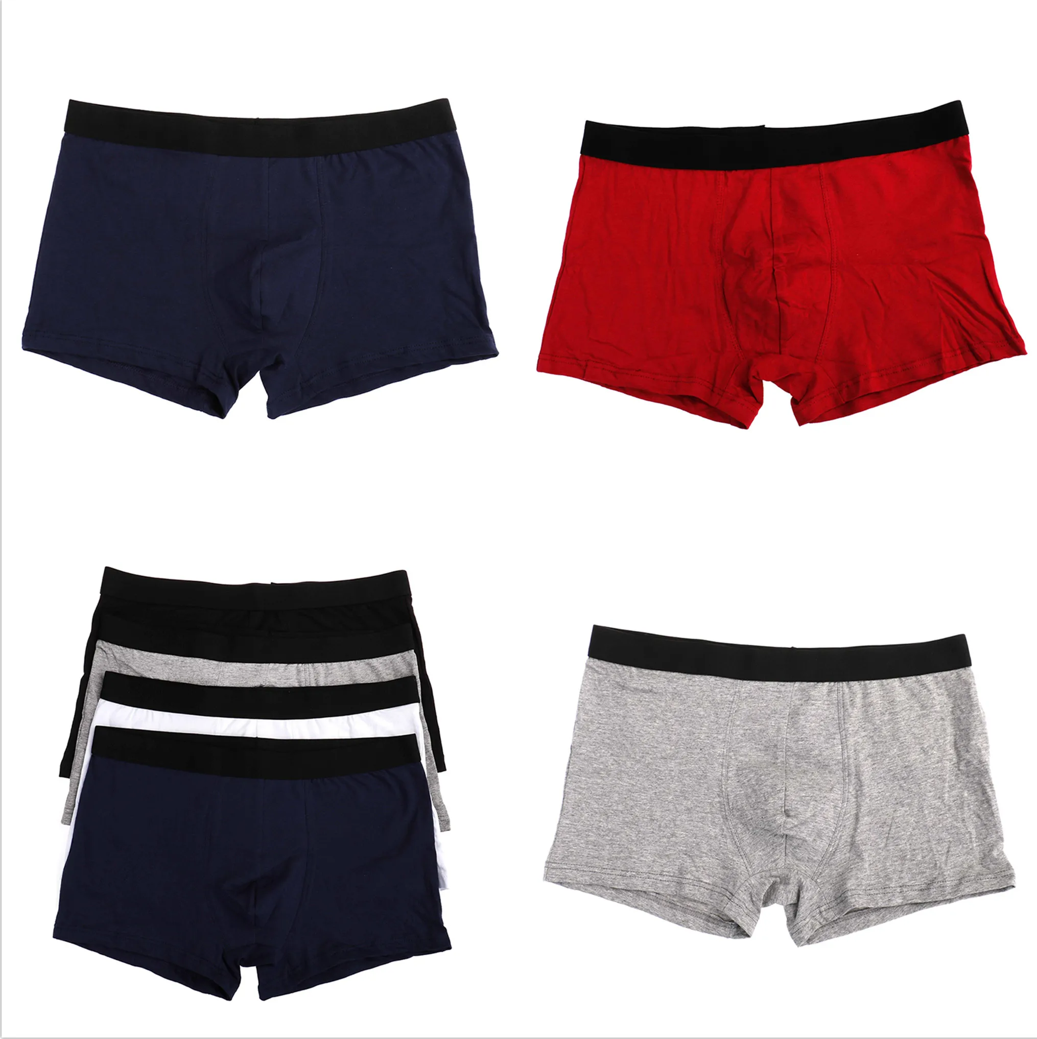 4pcs/set L 3XL Male Panties Cotton Men's Underwear Boxers Breathable Man Boxer Solid Underpants