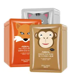 Обезьяна/лиса/кошка Kawaii животный дизайн лист маска для ухода за кожей лица маска с увлажняющим эффектом питательная восстанавливающая