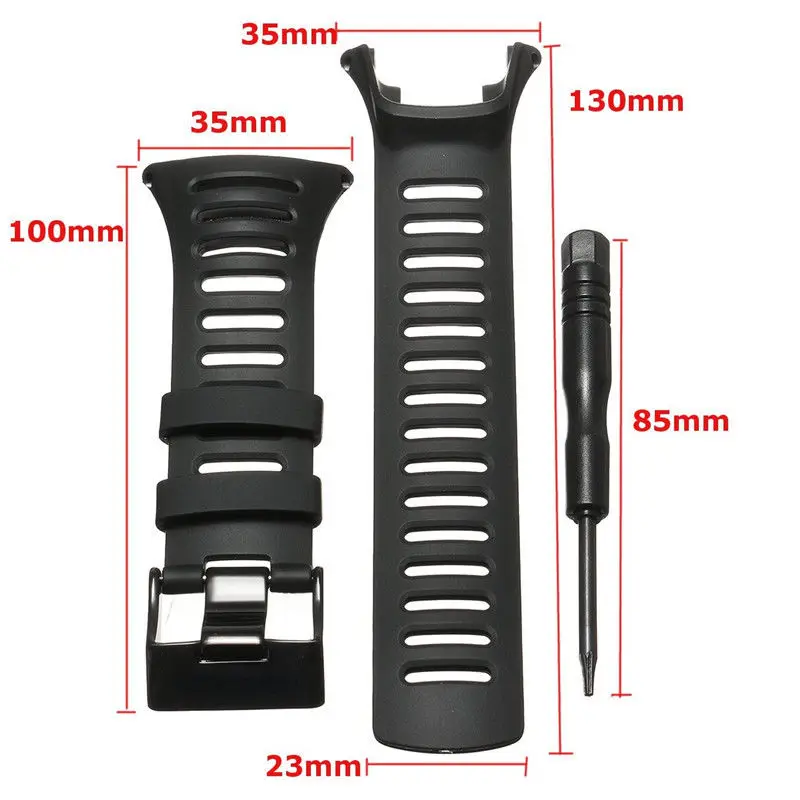 Rubber Replacement Watch Band Silicone Strap Wristbands for Suunto Ambit 3 Peak / Sport / Run / 2 / 2S /2R /1 Steel Clasp Wrist 