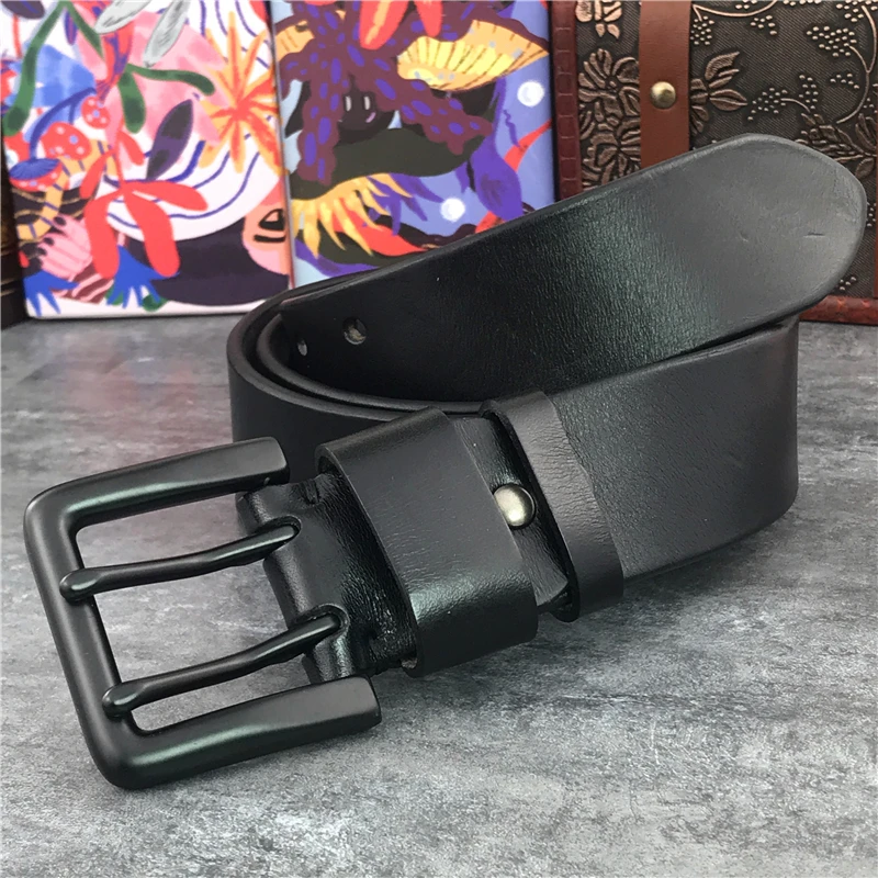 130 CM-138 CM cinturón largo de cuero grueso de lujo cinturón de hombre ancho 4,3 CM doble hebilla Ceinture Jeans cintura cinturón amarillo MBT0018 - 4
