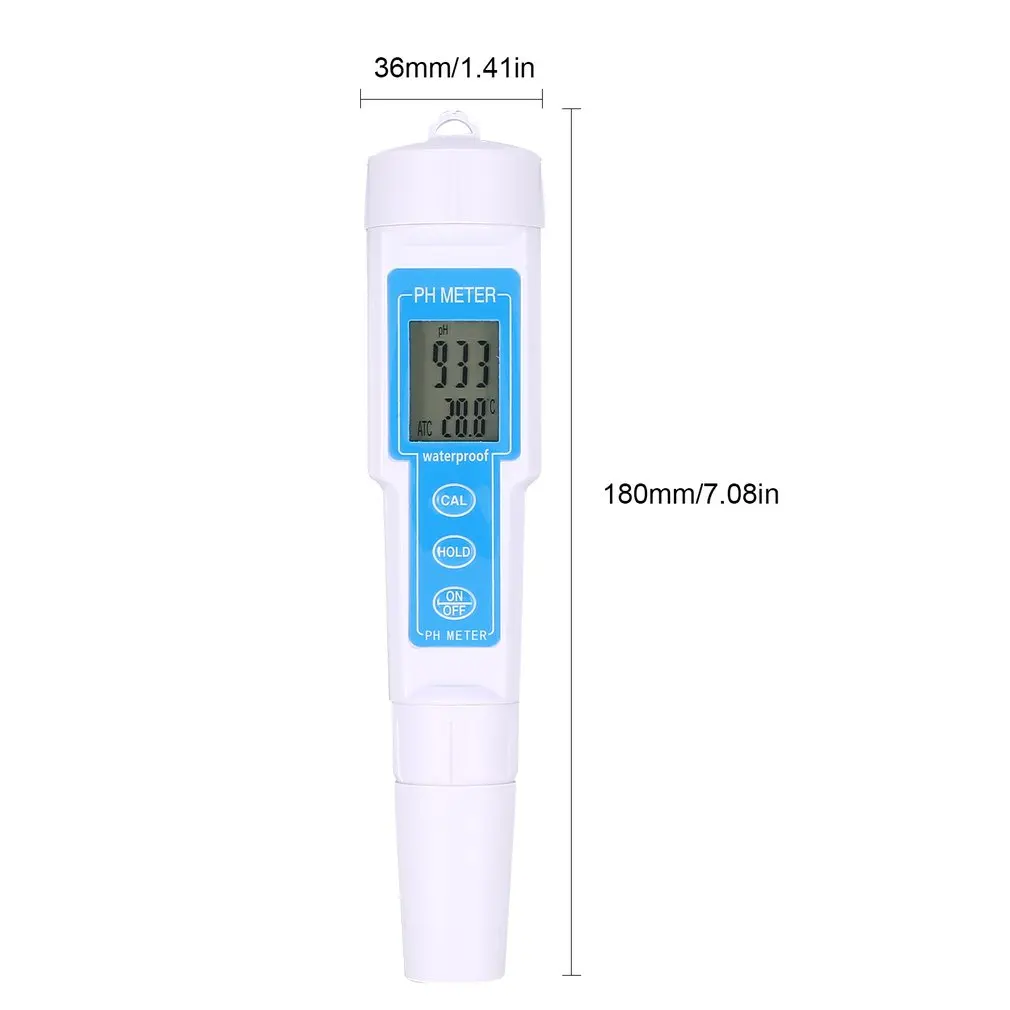 

Protable LCD Digital PH Meter 0-14PH Pen Voltage Temperature Tester for Aquarium Pool Water Quality Monitor Hydroponics