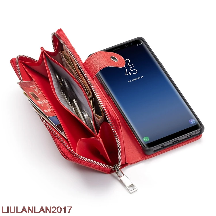 Чехол кобура для samsung Note9 Съемный PU кожаный кошелек магнетизм защитный чехол
