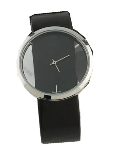 Кожаные часы Montre Femme Relojes кварцевые с большим циферблатом Модные прозрачные полые