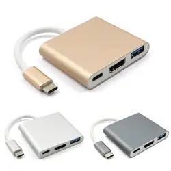 Тип C USB 3,1 USB-C 4 К HDMI USB3.0 адаптер 3in1 концентратора для Apple Macbook USB 3,1 Тип C HDMI адаптер концентратора