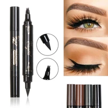 2 в 1 жидкая подводка для бровей подводка для глаз двойная головка вилка наконечник водонепроницаемый тату глаз бровей Карандаш для глаз макияж кофе/черный/коричневый цвет