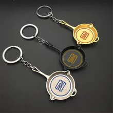 Игры PUBG Оливковая ветвь сковорода Playerunknown's боя Косплэй реквизит Сплава Броня модель черный, серебристый цвет брелок