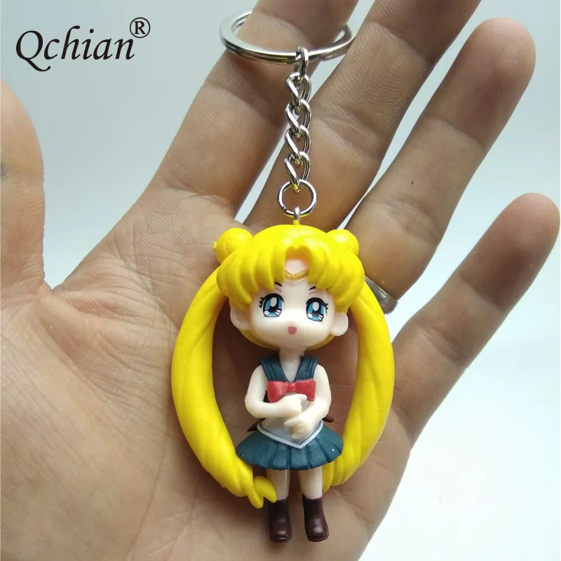 

Japan Anime Toys Sailor Moon 3D PVC Model Decoration Automobiles Keychain For Girl
