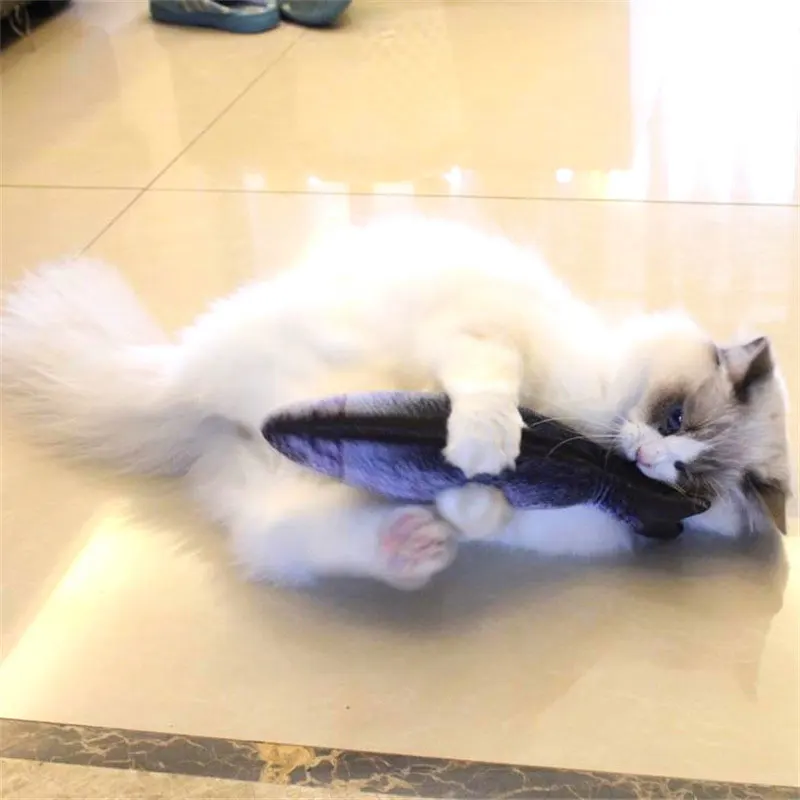 

20/30/40CM Simulated Fluffy Artificial Fish Cat Toy Pillow for Pets Cats Kitties Kitten With Catnip E2S