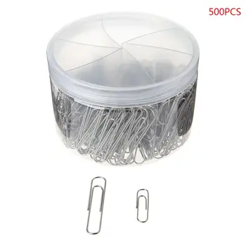 

500Pcs 28mm/1.10in 50mm/2.0in Paper Clip With 6-Grid Storage Case Silver Photo Clip Bookmark DIY Handmade Decor School Stationer