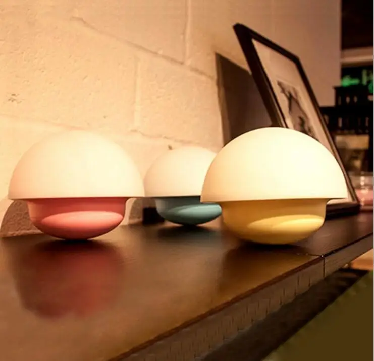 Mini USB Tumbler Mushroom Atmosphere Night Light Intelligent Toush Sensor Colorful Beside Desk Lamp Bedroom LED