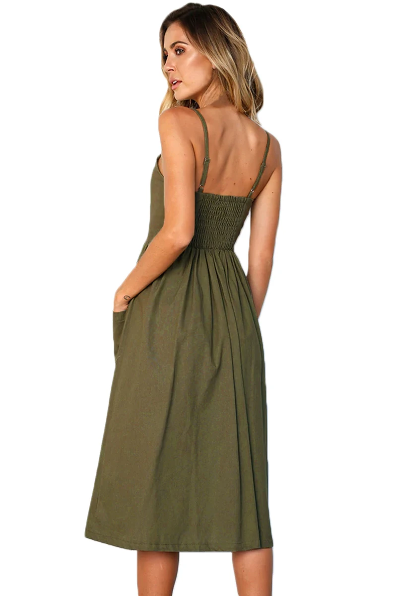Olive-Button-Down-Fit-and-flare-Daily-Dress-LC610029-9-2