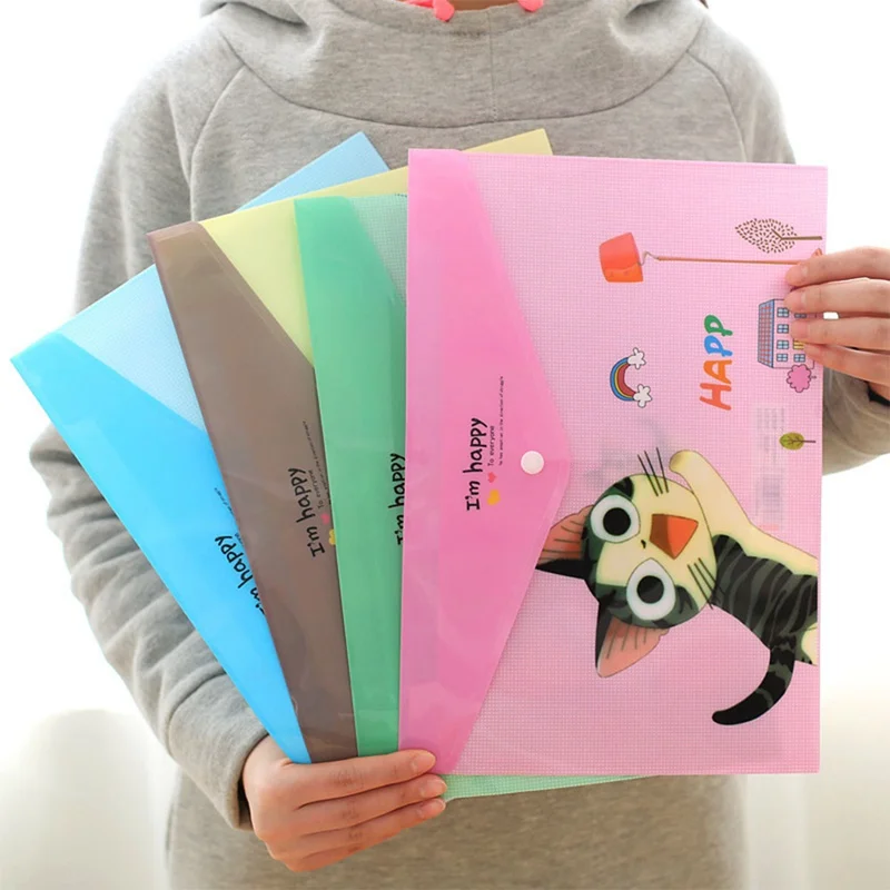 

A4 Kawaii Waterproof Document Folder Case Student School Office Stationery Cartoon Animal Business File Folder Organizer Bag