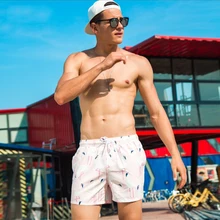 Летний розовый принт Фламинго купальники мужские быстросохнущие пляжные шорты для активного отдыха мужские купальники купальный костюм Sunga