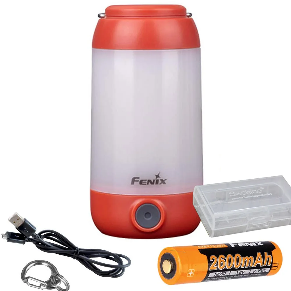 

Fenix CL26R 400 Lumen White and Red LED Rechargeable Camping Lantern with Fenix Rechargeable Battery and battery case