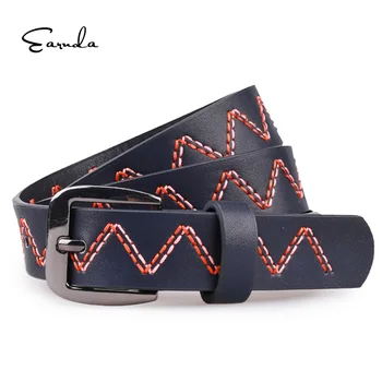 

Earnda Blets Women PU Leather Casual Metal Pin Buckle Waist Belt High Quality Straps Brown Ceinture Femme 92cm Free Shipping