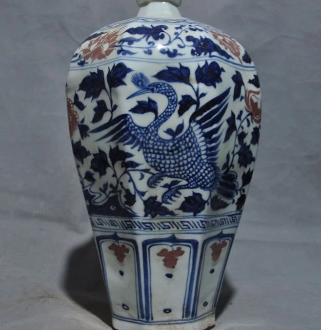 

Old Chinese China Porcelain Phoenix Bird Statue Bottle jar pot Tank Crock Vase