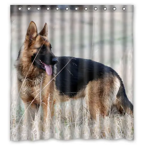 Polyester Bath Curtains Print Strong Pet German Shepherd Dog Bathroom