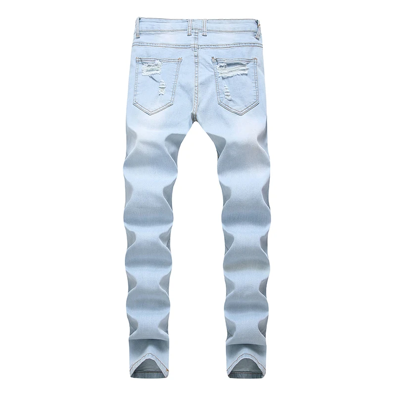 HMILY Дизайнерский Модный бренд для мужчин's повседневные узкие джинсы отверстие печатных роскошный мужской джинсы для женщин Прямые