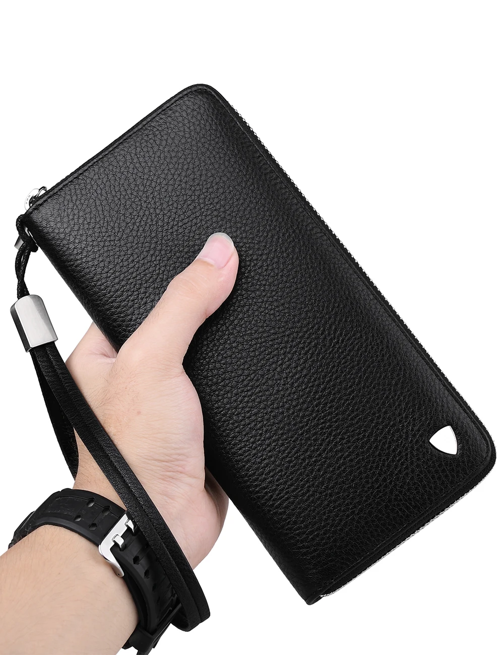 

WilliamPOLO Long Clutch Bag Leather Wallet Men Genuine Leather Luxury Brand Men Zipper Wallets Multi Card Holder Coin Purse
