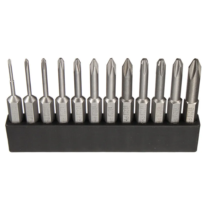 

12pcs/set 50mm Magnetic Phillips Screwdriver Bits 1/4 Inch Hex Shank Magnetic S2 Alloy Steel Screw Driver Hand Tools