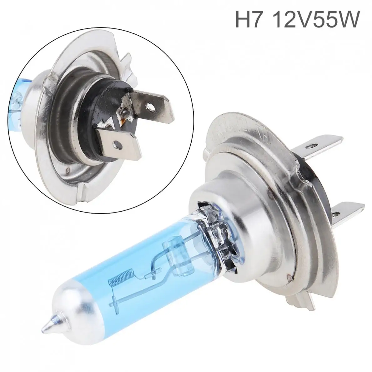 12V H7 55W 5000K White Light Super Bright Car Xenon Halogen Lamp Auto Front Headlight Fog Light Bulb