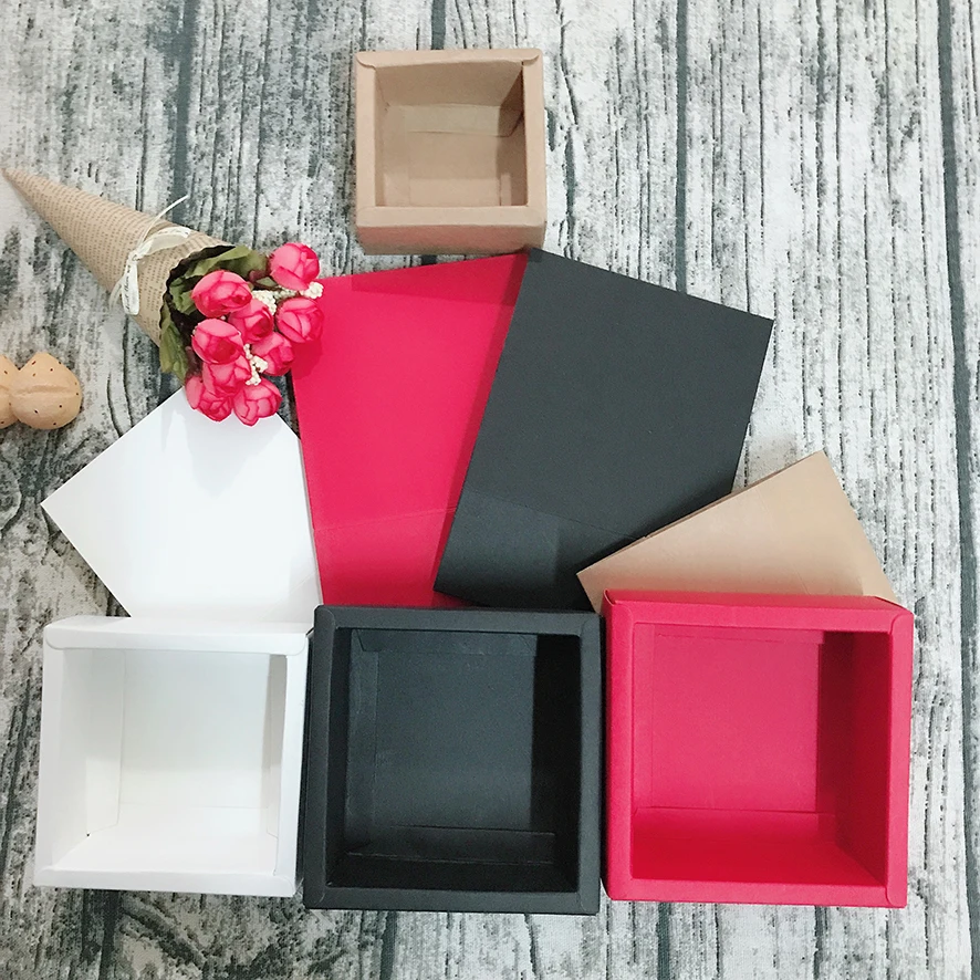 

Drawer Boxes Kraft paper box Soap Package Box Cartoon Black Gift Packing Bags Children Birthday Party PaperCard Boxes