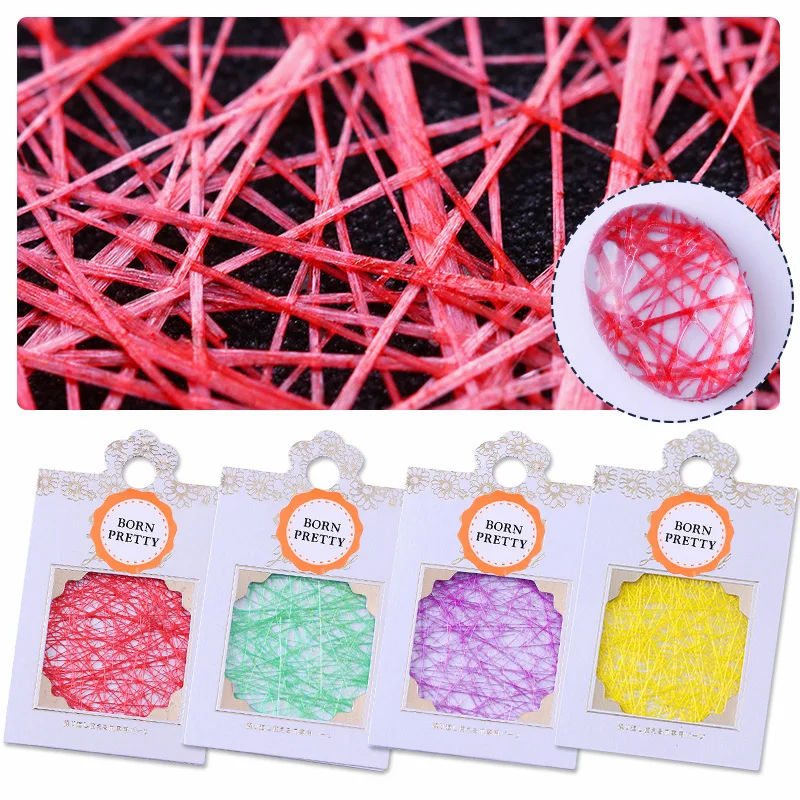 

1 sheet Glitter Line Net 3D Nail Sticker Red Green Purple Yellow Nail Decoration Decal
