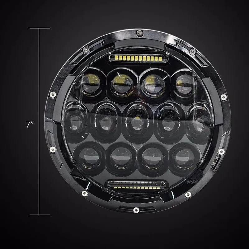 7 Inch 75W Dual Beam Phillips LED Headlight with White DRL For Harley Davidson 1.jpg3