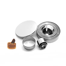 12pcs Round Circle Stainless Steel Cookie Cutter Cake Decorating Fondant Mousse Cake Molds Kitchen Baking Cookie Tools 14pcs set stainless steel dumplings wrappers cutter maker tools cake moulds mousse ring round stainless steel cookie molds set