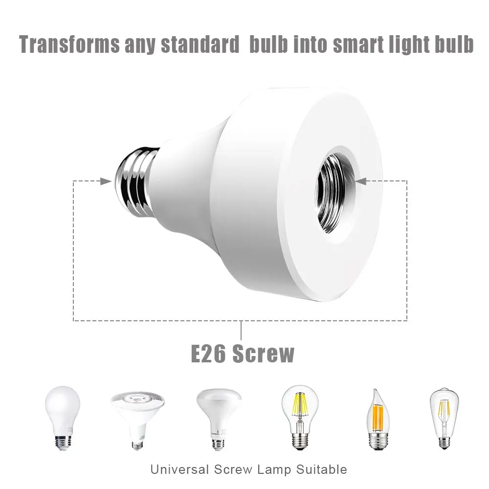 Смарт лампочка Wi Fi розетка E26 светодиодный светильник держатель таймера