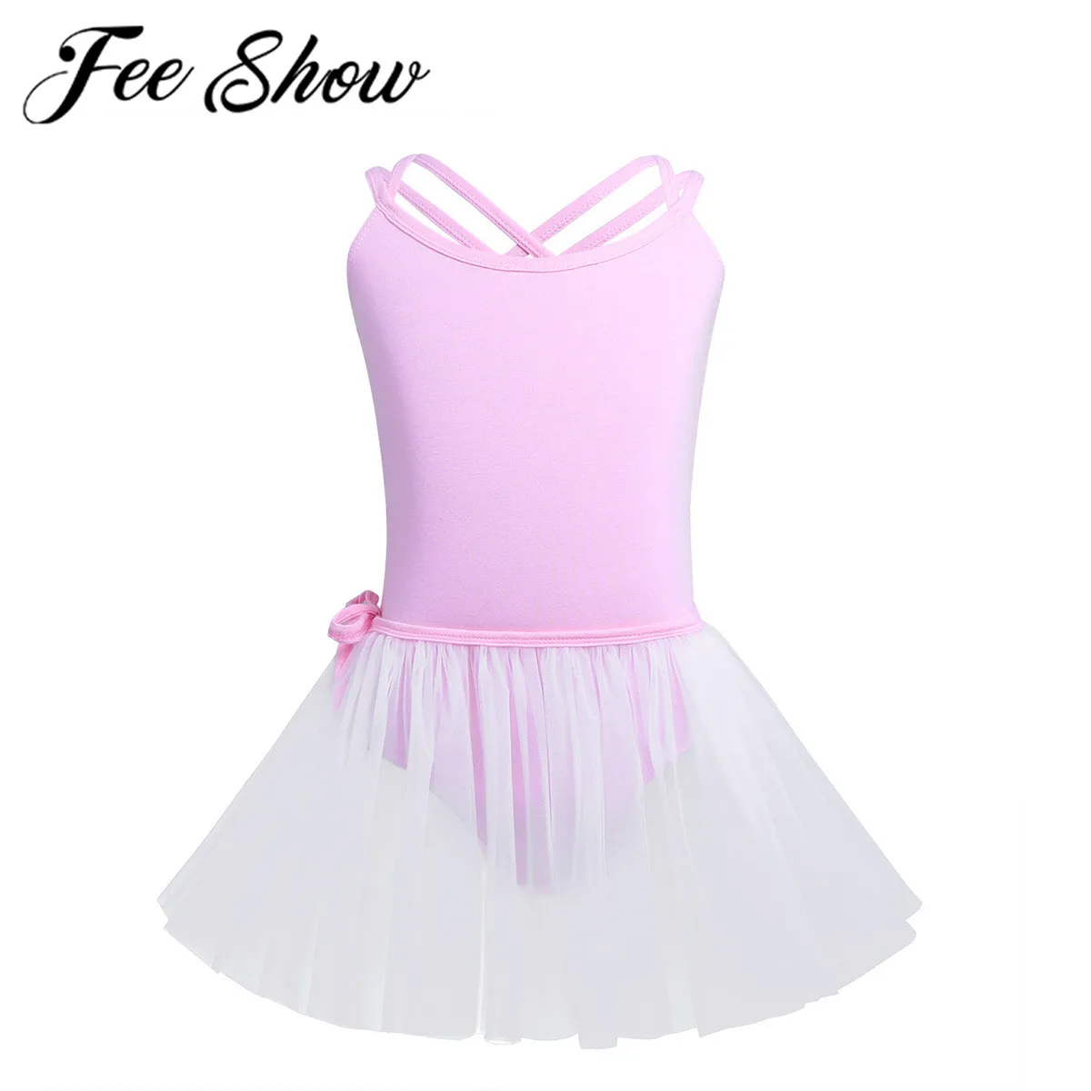 

Gymnastics Swimsuit For Dancing Tank Leotards Ballet Dance Competition Gym Leotard & Mesh Tied Skirt Stage Performance Dancewear
