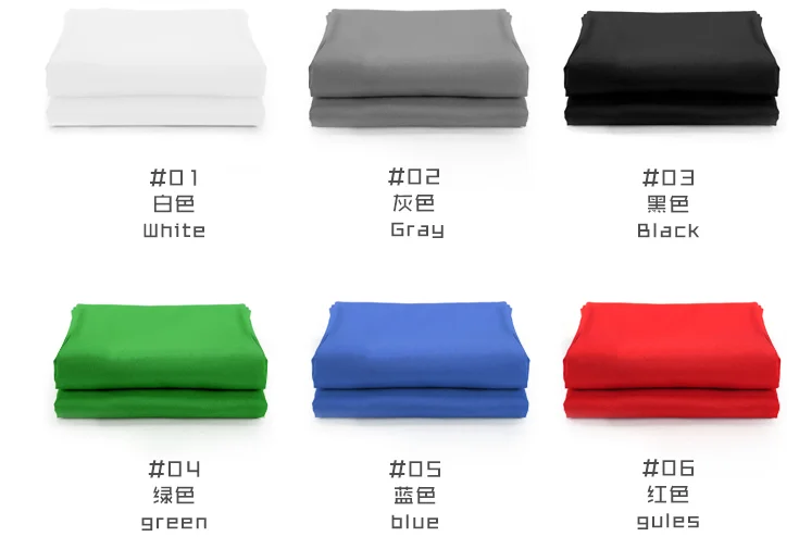 

Green, Blue, Red, Black, White and Gray) 3m width x 6m length Cotton muslin