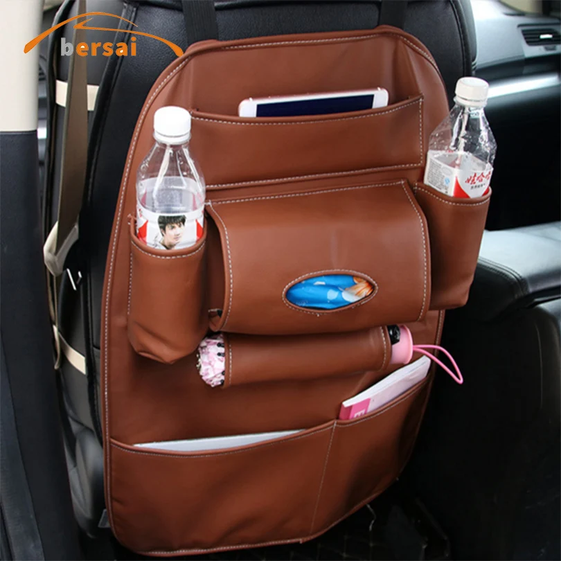 

BERSAI Car Styling Leather Storage Bag Car Seat Bag Chair Backpack Car Interior Becoration Supplies