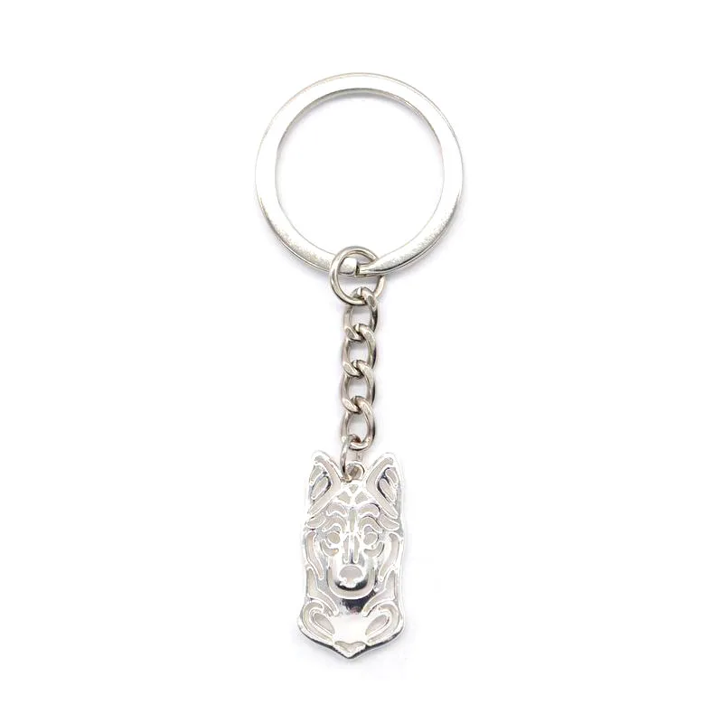 

2019 Women Alloy Cutout Alaskan Klee Kai Dog Pendant Keychain Lovers Jewelry Pet Key Holder Party Christmas Gift Drop Shipping