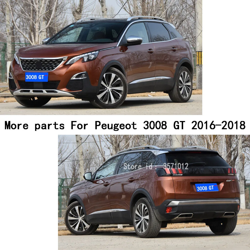 For Peugeot 3008 GT 3008GT Car ABS Chrome cover trim front head fog light hood lamp frame stick part 2pcs