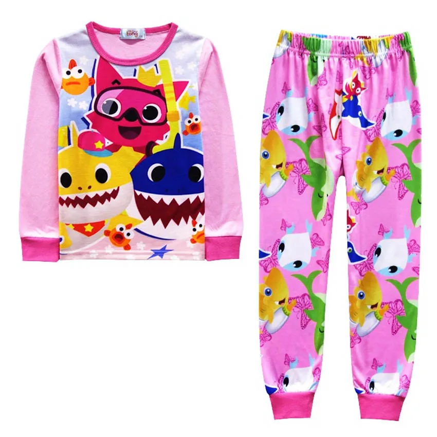 New years pyjamas kids Baby shark sleepwear christmas children's