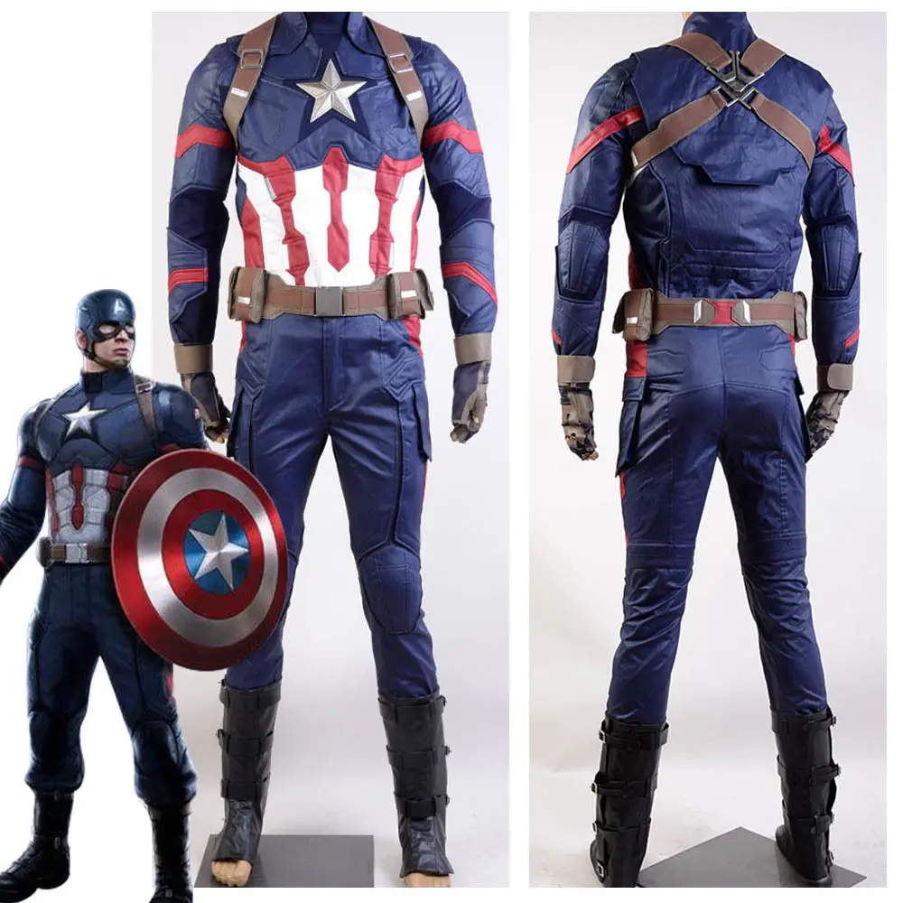 

Captain America: Civil War Steve Rogers Uniform Cosplay Costume For Men Halloween Cosplay Full Sets Custom Made