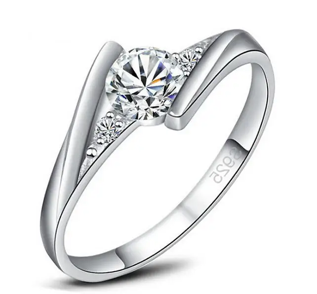 

Crystal Simple Ring Zirconia Simple women Rings Anti Allergies wedding ring Female Jewelry For Ladies Girls