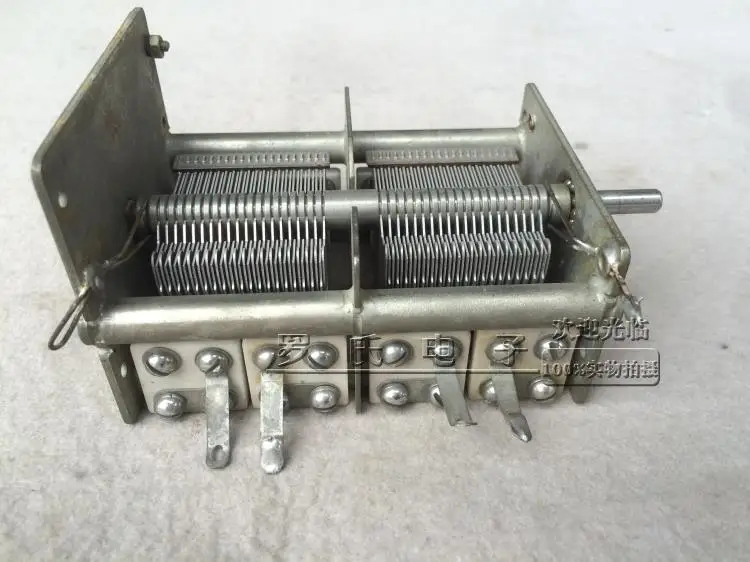 

second-hand High Q ceramic bracket dual variable capacitor 2-800P