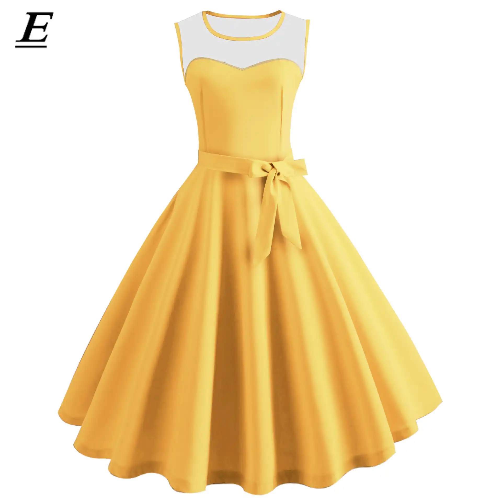 vintage yellow prom dress