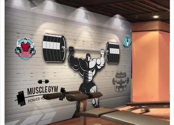 

Custom Photo wallpaper 3d Gym mural wall paper 3D Gym Weightlifting Sport Sports Workwear Background Wall Painting decoration