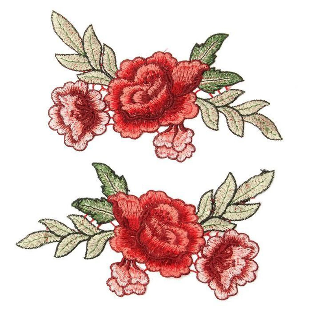 

2 Pieces Embroidered Patches DIY Collar Cloth Art Embroidery Decoration Fabric Sticker
