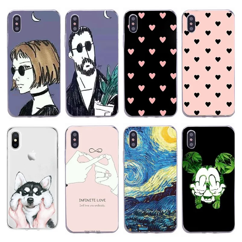 

For iPhone 5 Case Cute TPU Pattern Back Cover for iphone 5s 6s 6 7 8 Plus Case Silicon Soft Cover For iPhone XR X XS Max Cover