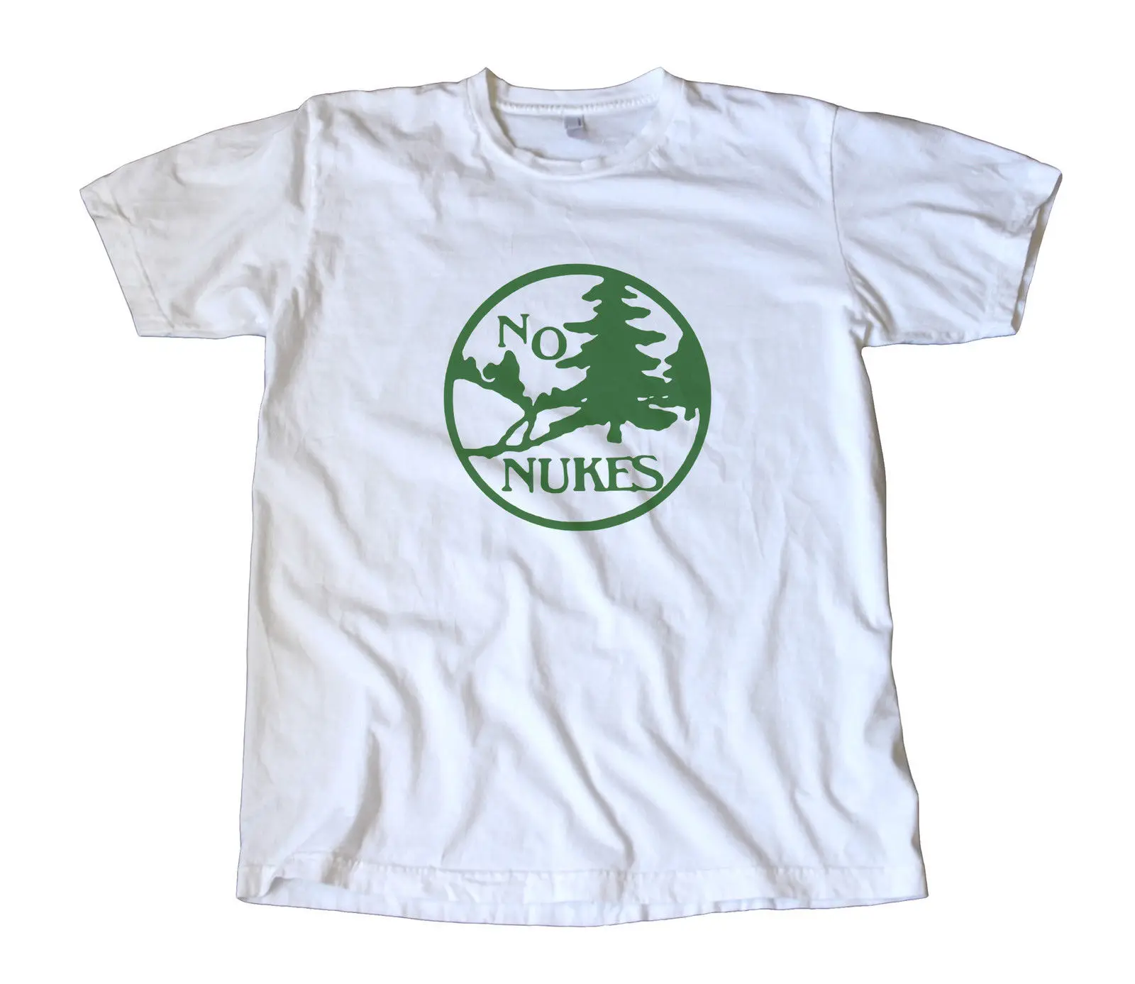 Vintage No Nukes Decal T-Shirt - Nuclear War Activist Green Environmental 2019 New Summer Fashion Design Your Own T Shirt | Мужская