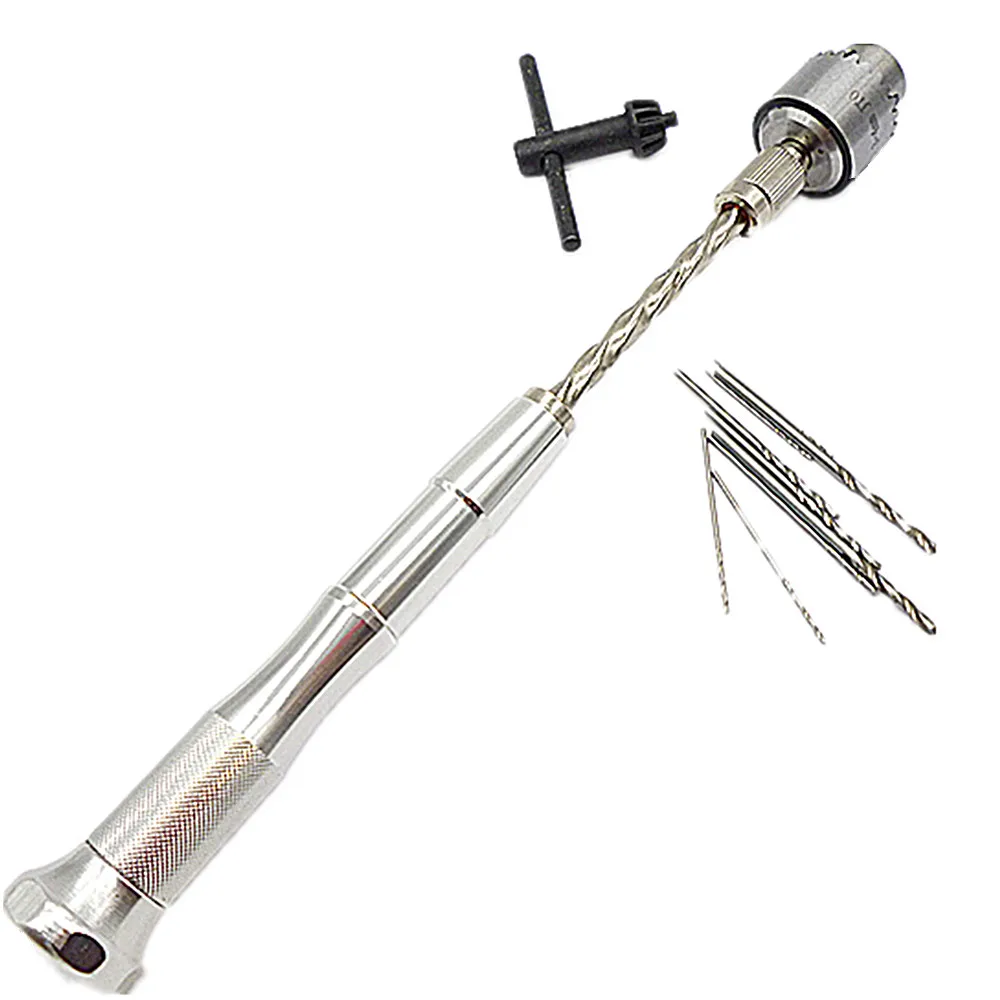 10pc Hss Micro Mini Twist Drill Bit With Hand Twist Drill Wood Model