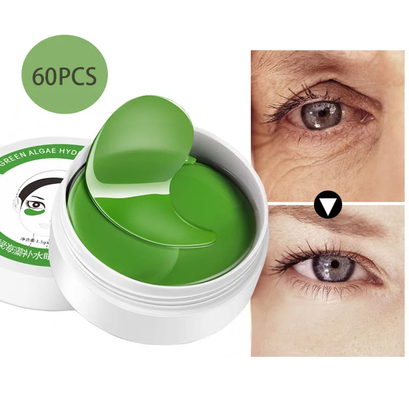 

60PCS Eye Patches Mask Ageless Collagen Seaweed Korea Against Wrinkles Dark Circles Care Eyes Bags Pads Sleeping Gel Patch MQ