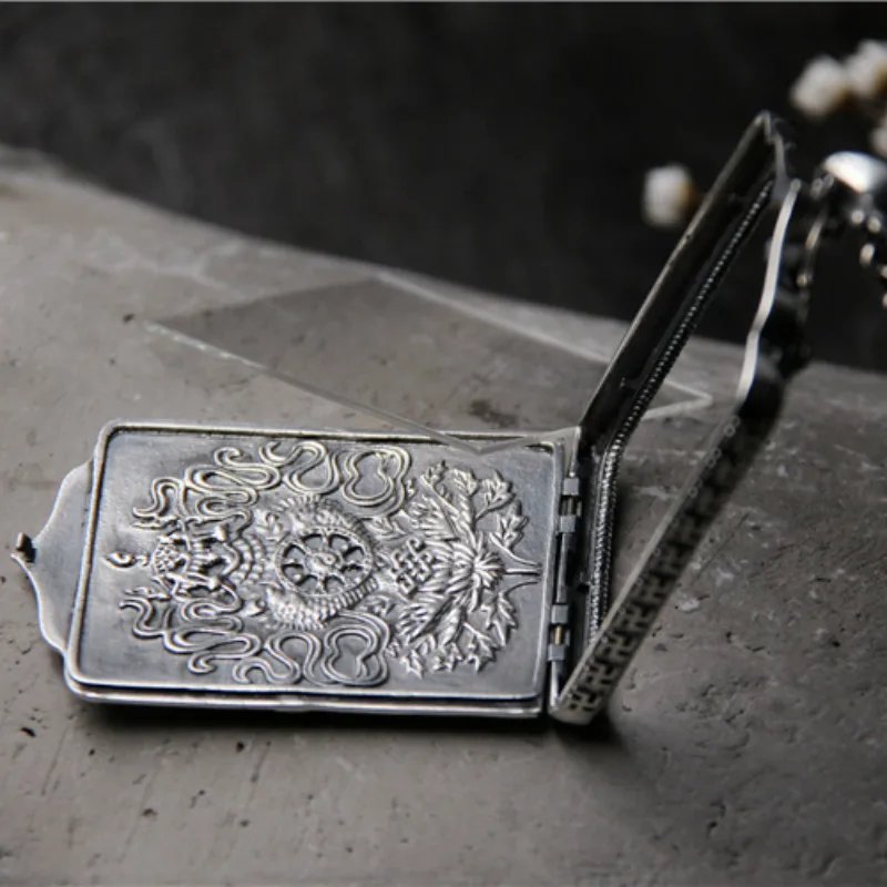 

Buddhist Supplies Thang-ga Pendant Thangka-efficacious Protection Vajrasattva Guru Rinpoche 925 Sterling Silver Buddha Jewelry